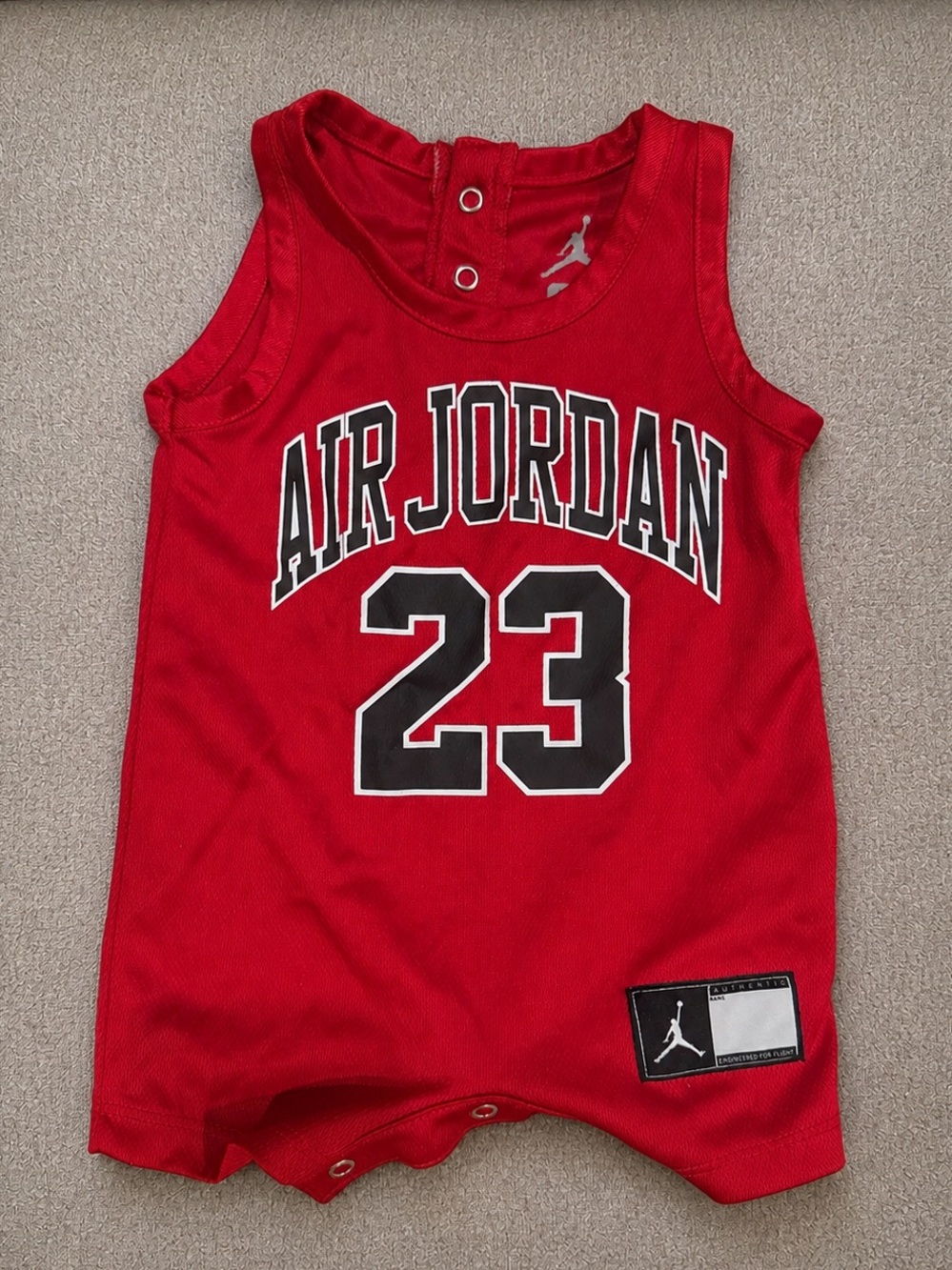 Air Jordan 23 Infant Basketball Jersey Romper Onesie Red 3M